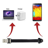0.2M Up Down Angled USB 2.0 Type-A Male to USB-C Type-C Male Data Flat Slim FPC Cable for FPV & Disk & Phone