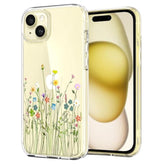 Case Compatible With Iphone 15 Case Clear With Design Embossed Floral Pattern Soft Tpu Bumper Slim Protective 6.1 Inch (Flower Bouquet)