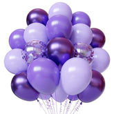 Purple Balloons, 50Pcs 12 Inch Purple Confetti Balloons Kit, Metallic Purple Latex Balloons For Birthday, Bridal Shower,Wedding, Graduation Party Decorations