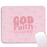 Couquette Pink Mouse Pad - Preppy Trendy Girly Office Desk Decor Accessories, Waterproof Non-Slip Rubber Base Cute Christian Mousepad For Wireless Mouse 7.9X9.5 Inch