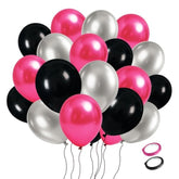 Gender Reveal 30 Pcs Balloons Set,Birthday Party Hot Pink Decorations 12 Inch Hot Pink And Black Latex Balloons Black Pink Party Supplies For Birthday Wedding Anniversary