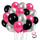 Gender Reveal 30 Pcs Balloons Set,Birthday Party Hot Pink Decorations 12 Inch Hot Pink And Black Latex Balloons Black Pink Party Supplies For Birthday Wedding Anniversary