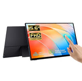15.6'' Portable Monitor Touchscreen, Fhd Ips Touch Screen With Tempered Glass, Travel Monitor With Kickstand & Speaker, Hdmi Usb C External Monitors For Mac Laptop Phone Computer