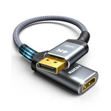 4K Displayport To Hdmi Adapter, Uni-Directional Dp 1.2 To Hdmi 2.0 Nylon Braid