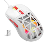 Wireless Gaming Mouse, Rechargeable&Rechange Shell,Rgb Programmable Macro Mouse, Lightweight Mouse,10000 Dpi,Tri-Mode Wired/Bt 5.0/2.4Ghz Wireless Mouse Gaming With 2 Side Buttons (White Red)