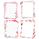 Happy Valentine'S Day Letterhead Paper 48 Pcs Red Pink Love Heart Letter Writing Paper - Heart Valentines Day Paper Holiday Paper For Wedding Note Greeting Office Printing 8.5 X 11 Inch