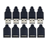10 Pack Usb Plug Replacement 4 Pin Type A Female Male Socket Connector Solder