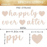 Pre-Strung Happily Ever After Banner - Rose Gold Glitter Bachelorette Bridal Engagement Party Decoration Supplies, Bachelorette Wedding Party Banner For Engagement, Bridal Shower, Wedding Party Photo Booth Props
