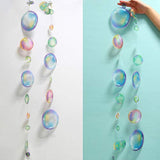 4 Strings Flat Mermaid Party Decoration Rainbow Bubble Garlands Transp