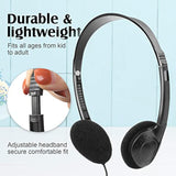 20 Pack Classroom Kids Headphones On Ear Headphones Over The Head Earphones For Student School Children Teen Boys Girls Adults, Black
