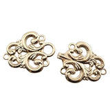 3 Pair Of 68 * 30Mm Metal Button Clasp Fasteners Gold Hooks And Eyes C