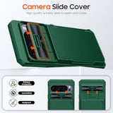 Cenmaso For Google Pixel 9 Pro Case/Pixel 9 Case With Card Holder (4 Cards) & Sliding Camera Cover & Kickstand?Rfid Blocking? Fullbody Shockproof Wallet Phone Case For Pixel 9/9 Progreen