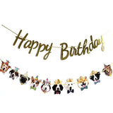 Funny Dog Birthday Garland Puppy Face "Happy Birthday" Bunting Banner Decor