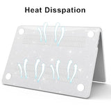 Compatible With New Macbook Air 15 Inch Case 2025 2024 2023 Macbook Air Case A3241 A3114 A2941 M4 M3 M2 With Touch Id, Glitter Clear Laptop Hard Shell + Keyboard Cover + Screen Protector