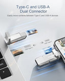 256Gb Usb C Ssd Flash Drive Up To 450Mb/S Usb 3.2 Solid State Thumb Drive Type-A + Type-C 2-In-1 Flash Drive Memory Stick Data Storage Compatible With Smartphone Tablet Computer Game Console