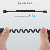 Cable Matters USB to USB C Coiled Cable with 3A/15W Fast Charging 1-4ft, Support Apple CarPlay, Android Auto, Coiled USB-A to USB-C Cable, for iPhone 16/15 Pro Max Plus, Galaxy S23, iPad