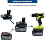 Dm18Rl Battery Adapter Converter With Usb Port, Convert From Dewalt 20V & Milwaukee 18V M18 Li-Ion Battery To Ryobi 18V P108 Abp1801 Battery