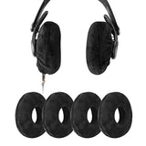 Geekria 2 Pairs Velour Headphones Ear Covers, Washable & Stretchable Sanitary Protectors for Over-Ear Headset, Sweat Cover for Warm & Comfort (M/Black)