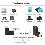 Right Angle Usb C To Micro Usb Adapter, 90 Degree Type C Male To Micro 5Pin Usb Female Charging And Data Transfer Connector Converter Adapter - 2 Pcs/Black