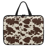Cow Hide Print Brown Stripe Laptop Bags Cases & Sleeves, Laptop Tote Bag For Women, Computer Bag For 10" 12" 13" 15" 17 Inch Tablet/Notebook/Reader, Carrying Sleeve Handbag With Handle