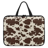 Cow Hide Print Brown Stripe Laptop Bags Cases & Sleeves, Laptop Tote Bag For Women, Computer Bag For 10" 12" 13" 15" 17 Inch Tablet/Notebook/Reader, Carrying Sleeve Handbag With Handle