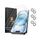 Iphone 15 Screen Protector 3-Pack, 3 Tempered Glass + 3 Camera Lens Protectors, 9H Hardness, Hd Clarity, Anti-Fingerprint, Case Friendly, 6.1 Inch