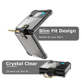 Samsung Galaxy Z Flip 4 Case Clear Crystal With Ring Stand Holder