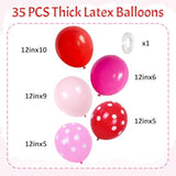 Red And Pink Balloons Strawberry Hot Pastel Light Pink Rose Red Latex Balloons Polka Dot Party Helium Balloon For Sweet Girl Berry Baby Shower Birthday Valentines Day Summer Party Decorations