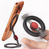 Magnetic Phone Stand & Fidget Spinner Combo for iPhone, MagSafe Compatible Dual Ring Grip, Foldable 360° Rotating Holder for Desk, Car, Gym, Travel,