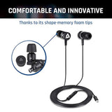Klim Fusion Earbuds With Microphone + Long-Lasting Wired Ear Buds - Innovative: In-Ear With Memory Foam + Earphones With Mic And Usb-C - New 2022 Version (Black - Usb-C) (Renewed)