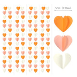 Beige-Orange Peach Fall Party-Decorations Heart-Garland - 39Ft Autumn Thanksgiving Birthday Boho Hanging Paper Streamers Banner,Birthday Bachelorette Baby Bridal Shower Engagement Decor