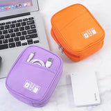 Storage Pouch For Small Electronics And Accessories,Tech Bag,Electronic Organizer Case Compatible With Macbook Laptop Charger,Mouse,Cables,Hub,Power Bank,Earphone,Toiletries Cosmetics (Purple)