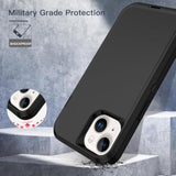 Heavy Duty Rugged Case for iPhone 12 and iPhone 12 Pro 6.1 Inch Black Dual Layer Protection