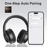 Wireless Headphones Over Ear, Bluetooth Headphones with Microphone, Foldable Stereo Wireless Headsetfor Travel Work TV PC Cellphone-Purple