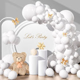 135Pcs White Balloon Garland Arch Kit, Latex Balloons in 18", 12", 10", 5" for Parties