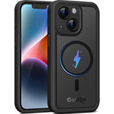 Magnetic For Iphone 14 Plus/15 Plus Case, Compatible With Magsafe, Dual Layer Design Military Grade Protection, Translucent Matte Scratch-Resistant Back Protective Shockproof Phone Case, Black