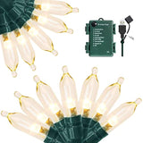 Christmas Lights, 66Ft 200 Led String Lights With Timer, Usb Or Battery Operated String Lights Waterproof 8 Modes Lights