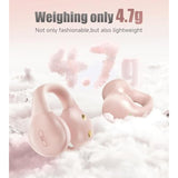 I21 Open Ear Clip On Earbuds Wireless Bluetooth Ear Clip Headphones With Mic, Noise Cancelling, Waterproof Ipx4, For Small Ears, Perfect For Running, Sports, And Glasses Wearers (Pink)