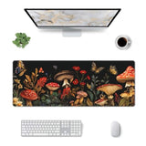 Vintage Mushroom Gaming Mouse Pad, Large Non-Slip Rubber Base Mousepad Xl 31.5X11.8In, Keyboard Mouse Mat, Desk Pad With Stitched Edges For Gamer Home&Office