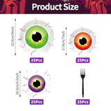 100 Pcs Spooky Halloween Eyeball Party Supplies Set Plates Napkins Forks Serves 25