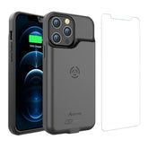 Alpatronix Battery Case for iPhone 14 Pro and iPhone 14 (6.1 inch), Strong Slim Portable Protective Extended Charging Cover with Wireless Charging, Apple Pay, CarPlay (BX14Pro) – Black