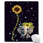 Mouse Pad Elephant Sunflower 7X5.8 Inch Stitched Edge Anti-Slip Waterproof Rubber Mouse Mat, Pretty Cute Mouse Pad For Office Gaming Laptop Wireless Mouse, Computers, Laptop, Office Travel