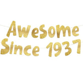 Awesome Since 1937 Gold Glitter Banner - 88Th Birthday Party Decorations