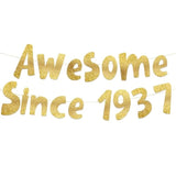 Awesome Since 1937 Gold Glitter Banner - 88Th Birthday Party Decorations
