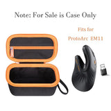 Case For Protoarc Ergonomic Mouse, Travel Carrying Case Compatible With Protoarc Em11 Nl Bluetooth Rechargeable Wireless Vertical Mouse (Black-Orange)