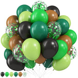 Green Brown Balloons, 60 Pcs 12 Inch Dark Green Black Confetti Balloons For Boys Men Kids Video Game Theme Jungle Safari Baby Shower Woodland Hunting Graduation Camo Birthday Army Party Decorations