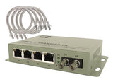 4 Port Rj-45 Gigabit Ethernet To Multimode St 850Nm Fiber Media Converter | Mini Switch - Built-In Fiber Module 550M (0.34 Miles) To Utp Cat5E Cat6 4 X 10 100 1000 Rj-45 Autosensing Ports
