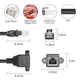 Cat6 Ethernet Panel Mount Extension Cable 3.3Ft Rj45 Cat 6 Male To Female Shie