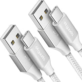 White Usb C Cable 4Ft Fast Charging, 2-Pack Type C Cable Braided Usb To Usb C