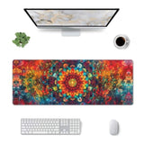 Mandala Mouse Pad 31.5 X 11.8 Inch Big Desk Rubber Base Stitched Edges Keyboard Pad Xxl Mouse Mat For Home Game And Office